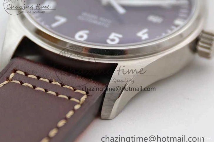 MIROTIME 0413 HighQuality Mark XVIII IW327010 SS M+F 1:1 Best Edition Brown Dial on Brown Leather Strap A 7049